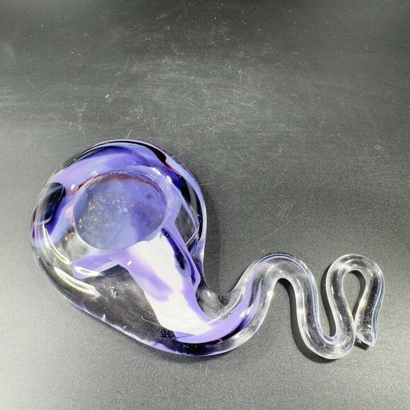 Vintage Hofgut Sternen Studio Art Glass Votive Candle Holder Swirl Shape Decor - Picture 9 of 12